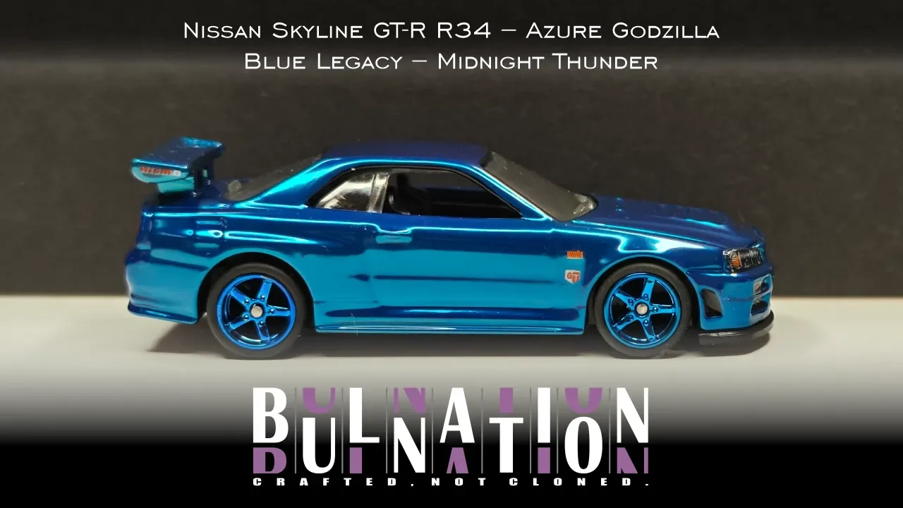 Nissan Skyline GT-R R34 – Azure Godzilla - Blue Legacy – Midnight Thunder
